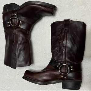 DURANGO Vintage Cowboy Redish Brown Moto Boots Riding 8.5